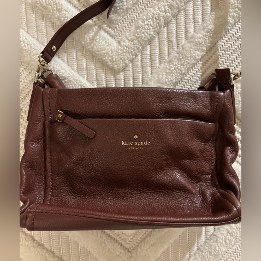 Kate Spade New York Dark Brown Leather Crossbody Bag